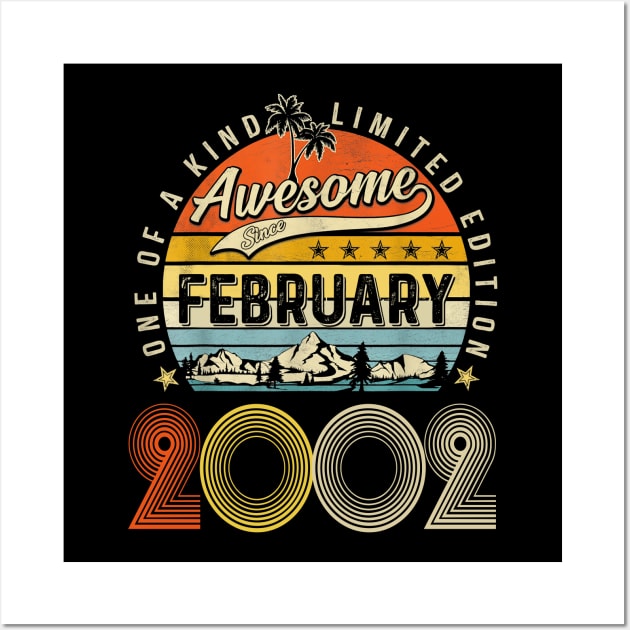 Awesome Since February 2002 Vintage 21st Birthday Wall Art by Tagliarini Kristi